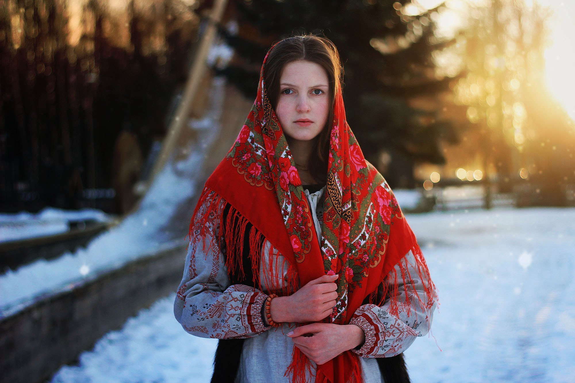 Girls in Slavic costumes in Shaoyang