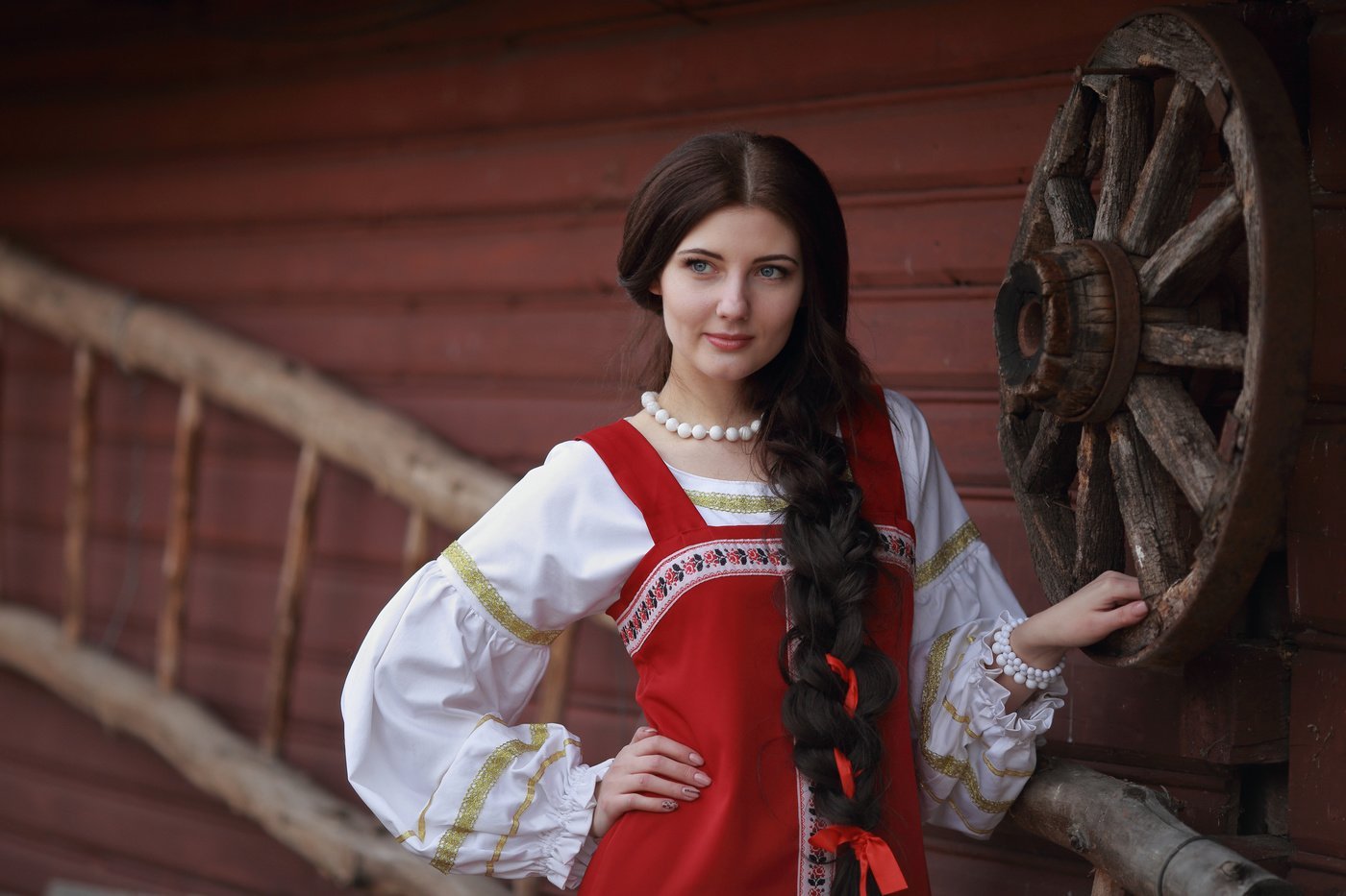 Girls in Slavic costumes in Shaoyang